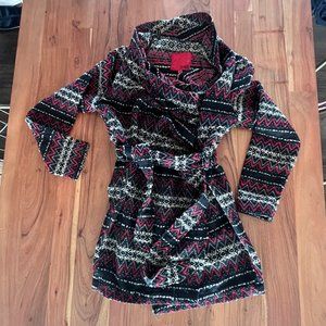 5|48 Red and Black Wrap Sweater